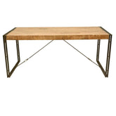 Large Rustic Industrial Style Mango Wood and Iron Dining Table Natural
